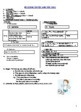 Đề cương ôn tập học kì I Tiếng anh khối 7